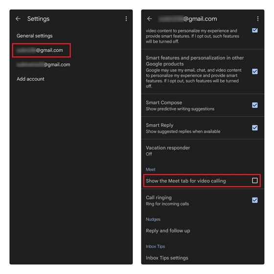 gmail మొబైల్లో మీట్ని నిలిపివేయండి